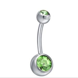 Light Green Surgical Steel Belly Button Ring